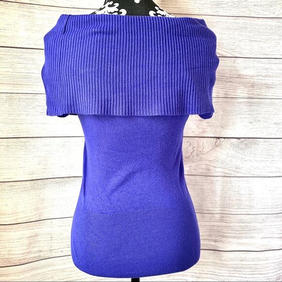 Apt. 9 Purple Cowl Neck Sweater Short Sleeves Fitted Size XS - Picture 15 of 16